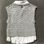 Acne Studios  Layered Gray Marabou Waistcoat Cable Knit Vest XS Photo 4