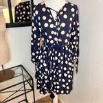 KIVARI Penelope Babydoll Mini Dress Navy Polkadot Mini Size 6 Blue Photo 1