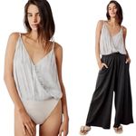 Free People NWT Intimately Siren Animal Print Bodysuit in Grey Photo 1