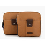 Riffty Small Crossbody Travel Duffle Bag Vintage Carry On Leather Canvas Shoulde Brown Photo 2