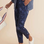 Marine layer  Allison Re-Spun Navy Blue Floral Pull On Pants Travel Womens XS Photo 0