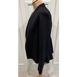 Three Dots  Open-Front Peplum-Back Black Blazer Size Medium Minimalist Capsule Photo 4