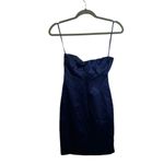 The Limited  Navy Blue Satin Strapless Ruffle Dress Photo 1