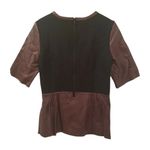 Trouve Brown Leather Blouse Size M Photo 2