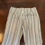 Ideology  Women Striped Wide Leg Palazzo Pants Drawstring Cotton Sage/White Sz 8 Photo 6