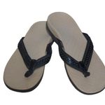 Vionic Black Sally Leather Thong Sandal Flip Flop Toe Post - Size 9 Photo 0