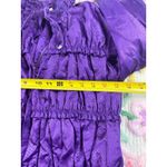 Laura Ashley Purple Snakeskin Ruffle Zip Front Jacket Size PM Photo 5