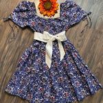 Unique Vintage NWT Retro Navy Mushroom and Rooster Dress MEDIUM Photo 0