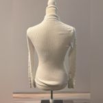 Tahari  White Ribbed Knit Top Photo 4