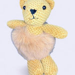 CHENILLE & FUR BEAR KEYCHAIN/BAG CHARM Tan Photo 0