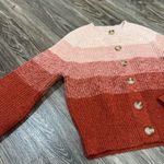 VERO MODA  Kylie Button Blocked Striped Cardigan Sweater Rust/Orange Women XS Photo 1