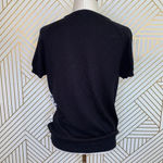 Anthropologie Moth Facade Sweater Short Sleeve Lace Gingham Black White Size XS Photo 6