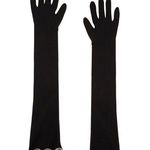 David Koma Crystal Stone Patch Long Gloves in Black & Silver Small New Womens Photo 0