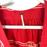 Free People Linvilla Red Bandana Button Knot Tie Front Midi Cap Sleeve Dress Photo 8