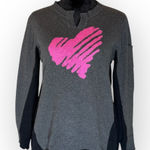LISA TODD Heart Crewneck Sweater Cotton Cashmere Gray Pink Casual Pullover M Size M Photo 0