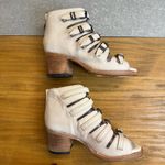Freebird Quinn Open Toe Strappy Buckles Cream Sandal Booties Size 6 Photo 1