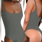 Amazon Bodysuit Second-skin Feel Square Neck Sleeveless Backless Thong Tank Top Bodysui Photo 1
