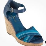 Cole Haan  Nike air sole Blue Wedge Sandals cork and fabric awesome comfy 9 Photo 1