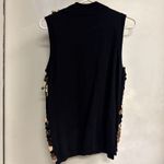 Peter Nygard  PETITES Black Gold Silver SEQUINS Pullover KNIT Sleeveless‎ Top MP Photo 6