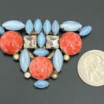 Unique Vintage PAT. 1.801.128 Cabochon Marquis Moonstone Triangle Dress/Fur Clip Photo 4