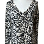 White + Warren Cashmere Leopard Print V Photo 0