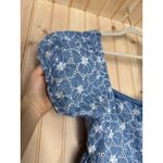 Lulus NWT  Fit to Frolic Blue Eyelet Lace Puff Sleeve Babydoll Dress Mini Sz XXL Photo 3