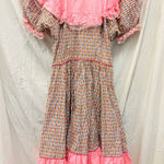 Vintage 1960s/70s Pink Floral Square‎ Dancer Rockabilly Dress Whimsical Prairie Size undefined Photo 0