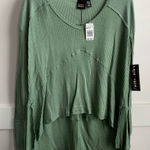 Eye Candy NWT  Green Thermal V-Neck Long Sleeve Shirt Photo 0