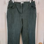 Christopher & Banks  Jeans Green Womens Size 10 Stretchy Wide Leg Vintage Pants Photo 2