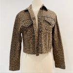 Pistola  leopard print raw hem denim jacket Photo 1