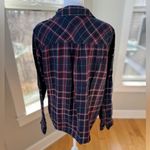 Confess Navy Blue Red Plaid Flannel Button Down Long Sleeve Shirt Size XL Photo 2