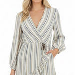 Blue Island  Green and White Ruffled Wrap Sundress beach vacay cover size large Photo 0