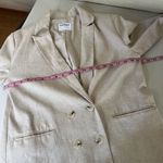 Old Navy  Blazer Womens Medium Beige Linen Blend Double Breasted Oversized Photo 7