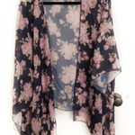 Floral oversized kimono blue and pink women’s size small Photo 0
