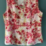 Emma James Women Pink White Floral Sleeveless Top 16 V Neck Boho Cottagecore Photo 1