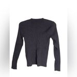 Nine West Women’s Shirt Size Med Ribbed Stretchy Long Sleeve Black Photo 2