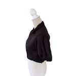 frame denim FRAME Voluminous Twist Crop Blouse In Noir XS NWOT Photo 2