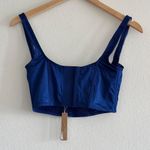 SKIMS Stretch Satin Corset in Neptune, Size Small Photo 4