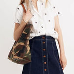 Madewell Denim Skirt Blue Jean Stretch A-Line Mini Button Front Edition Size 6 Photo 0