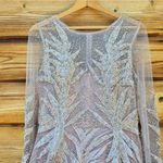 LARA High Neck Sheer Long Sleeve Embellished Gown Pink Size 6 Photo 4