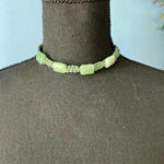Free People NWT  Sweet Caroline Choker ~ Green Cord and Natural Stone Photo 1