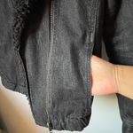 Madewell Women's Black Denim Sherpa Lined Moto Jacket Size XS 100% Cotton Photo 8