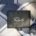 Rails  Hunter Plaid Long Sleeve Button Shirt Navy Blue White Soft Oversized Photo 5