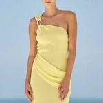 Baobab Lyn Knit One Shoulder Maxi Dress Carambolo Yellow Womens Size Medium Photo 1