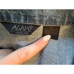 Vintage 100% Cotton Floral Denim Button Up Long Sleeve Fits like Size Large Blue Photo 3