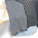 Sheer Black Crochet Layering Sweater Boho Romantic Grunge Size XL Gray Photo 1