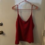 SheIn Red V-Neck Lace Trim Camisole Top L Coquette Girl Feminine Intimates Cozy Photo 1