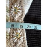 Cullinane Hand‎ Knit/Crochet Cream/Brown Floral Sweater Long Sleeve Size L Heavy Size L Photo 5