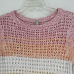 Talbots  Open Knit Sweater Rainbow Stripe Pullover Long Sleeve Cotton Size MP Photo 1