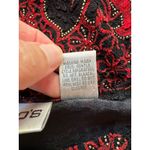 Chico's Vtg  Acetate Floral Tank Top Shell Size 1‎ Black & Red Holiday Old Money Photo 6